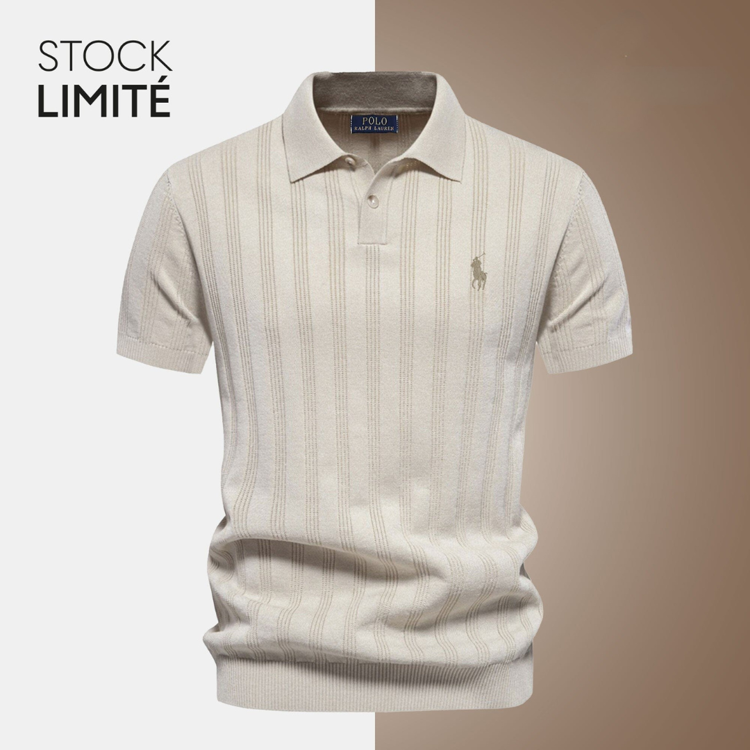 RL Exclusive Men's Textured Knit Polo Shirt